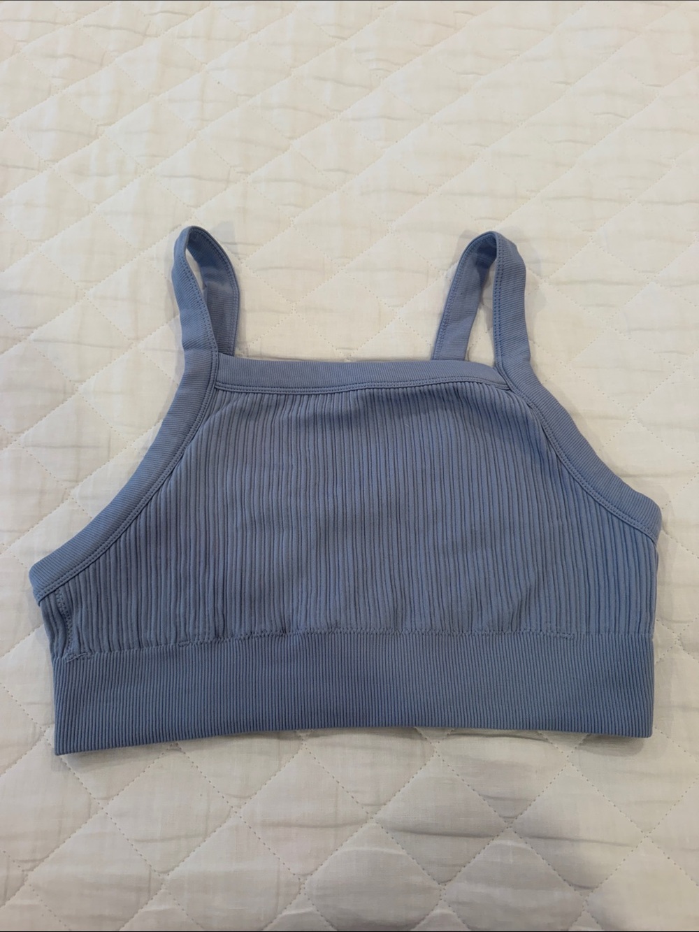 aerie Ribbed High-Neck Bralette in Periwinkle